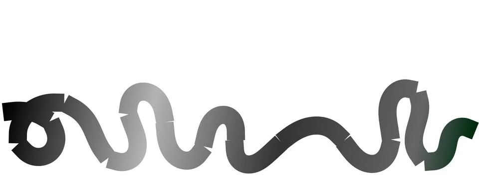 Gray segmented wavy line, abstract architectural curve, monochromatic gradi.. Stock Illustration