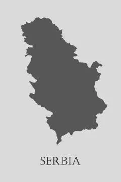 Gray Serbia map - vector illustration Stock Illustration