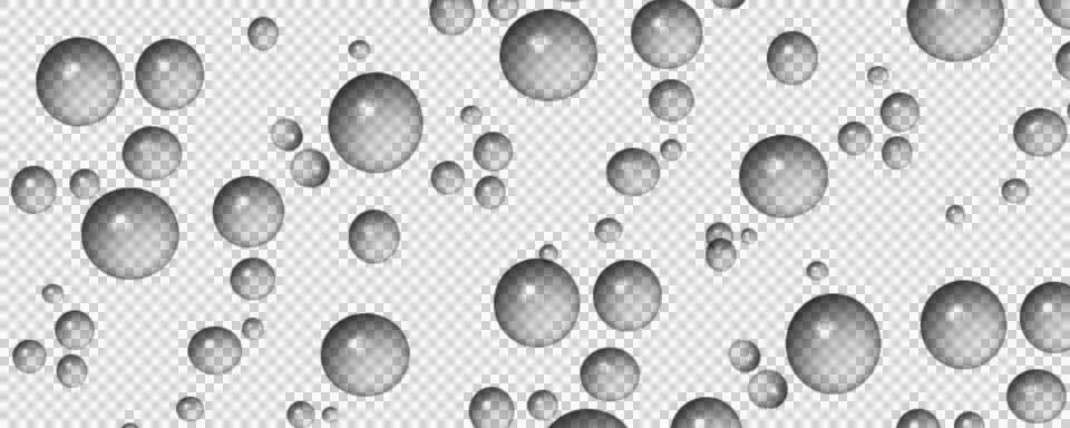 Gray Shiny Bubbles Floating Abstract Illustration PNG Isolated Stock Illustration