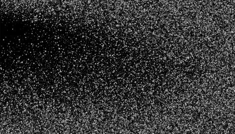 Gray shiny sand, confetti on a black background. Small silver particles of a  库存插图