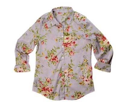 Gray shirt with a flower pattern Stock Photos