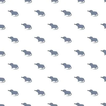 Gray shrew animal repeating seamless small pattern Stock Illustration