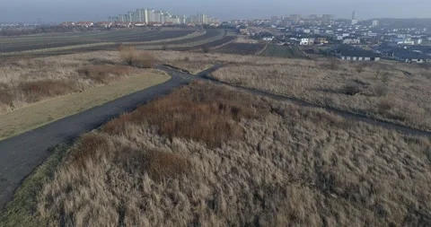 Gray Silesia from drone Stock Footage 123434013