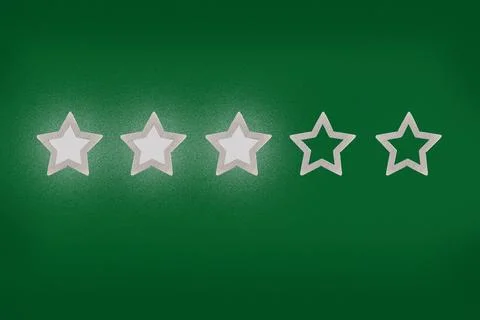 Gray, silver five star shape on a green background. The best excellent busine Stock Photos