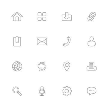 Gray simple web icon set Stock Illustration