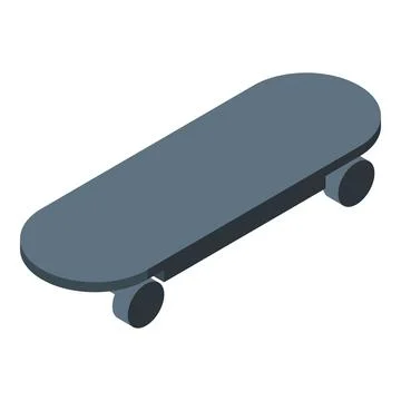 Gray skateboard deck isometric projection displaying modern urban transport.. Stock Illustration