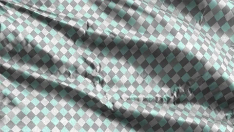 Gray sky blue white small diagonal french checkered pattern textile fabric sl Stock Footage 197308733