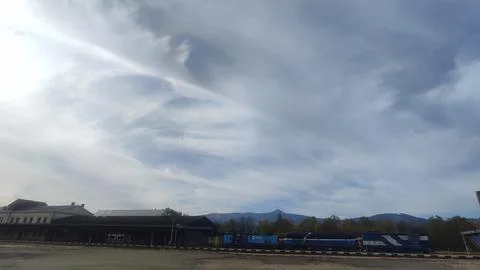 Gray sky white clouds background nature air atmosphere weather autumn 写真素材