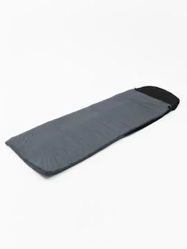Gray sleeping bag laid flat diagonal Stock Photos