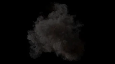 Gray smoke after an explosion on a black background イラスト素材