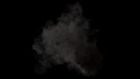 Gray smoke after an explosion on a black background Stockillustratie