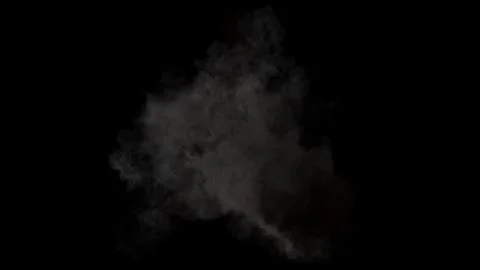 Gray smoke after an explosion on a black background Stockillustratie