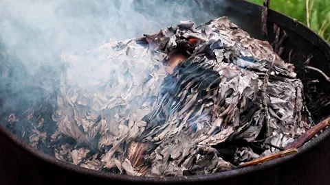 Gray smoke and bright flames Stock Footage 160243577