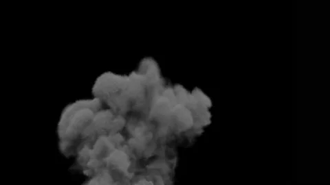 Gray smoke on black background 動画素材 145131166
