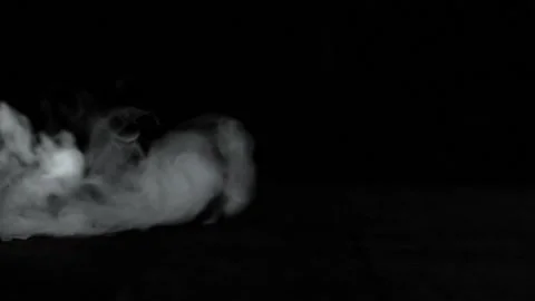 Gray smoke on black background 動画素材 198980952