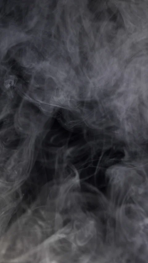 Gray Smoke on Black Background. Video stock 339198386