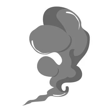 Gray smoke cloud illustration for fire, pollution, and hazard visuals Stock Illustration