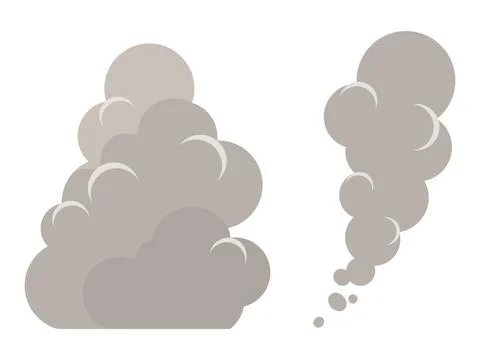 Gray Smoke Cloud Shape for Weather Icon Stock Illustration