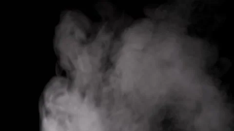 Gray smoke moves on a black background. Smoking and cigarette concept. Stock Footage 157674233