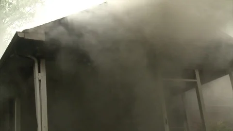 GRAY SMOKE POURING OUT 2 Stock Footage 93402575