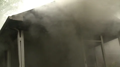 GRAY SMOKE POURING OUT Stock Footage 93402590