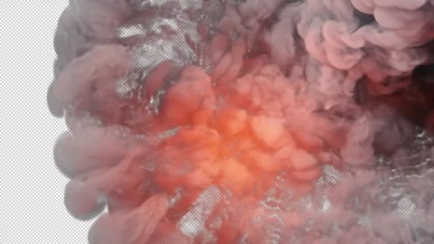Gray smoke with red lighting creeps over the surface. view from above Stock Footage 276317887