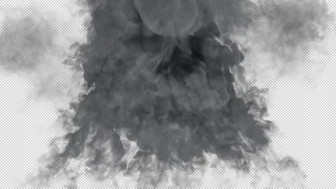 Gray Smoke Rising On Alpha Stock Footage 231004014