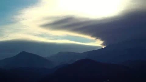 Gray Smoky Mountain Winter Cloud Timelapse HD Stock Footage 21376801