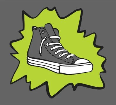 Gray sneaker shoe with a splash. vector illustration Illustrazione stock