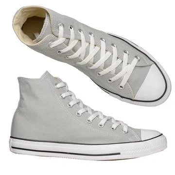 Gray sneakers Stock Photos