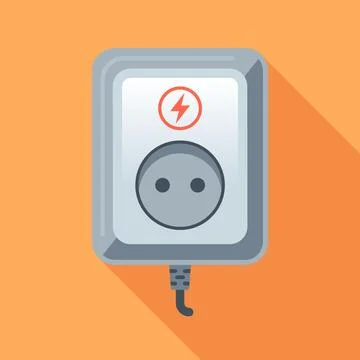 Gray socket on an orange wall. Stock Illustration