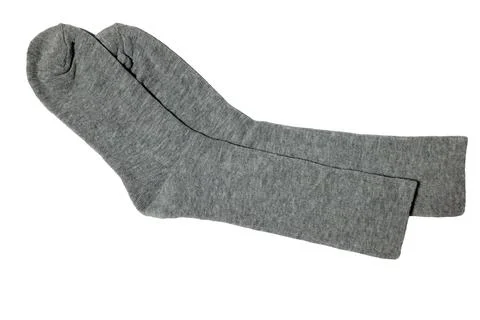 Gray Socks Pair on White Background Stock Photos