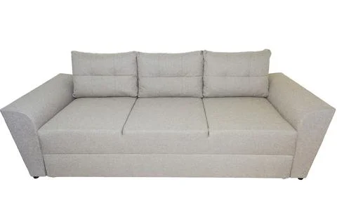 Gray sofa isolated on white background 库存照片