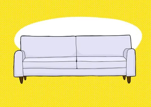 Gray Sofa Over Yellow Stock Illustration