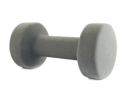 Gray soft dumbbell isolated Stock Photos
