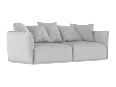 Gray soft sofa with cushions Stock Illustration