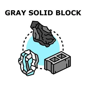Gray solid block concept representing building materials Stock Illustration