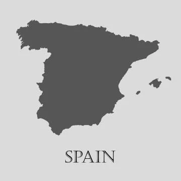 Gray Spain map - vector illustration Stock Illustration