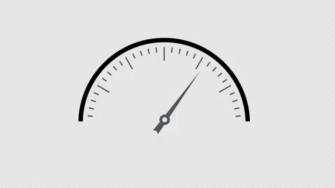 Gray Speedometer Gauge with Moving Needle Stock Footage 346133923