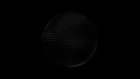 Gray sphere of dots on isolated background. Iron disco ball on black backgr.. Video stock 297012667