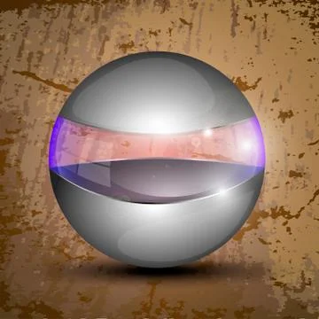 Gray sphere with transparent line Stock Illustration