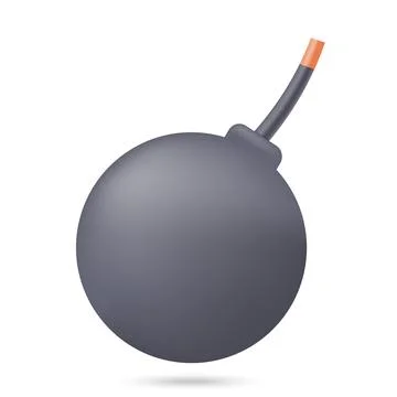 Gray spherical bomb icon Stock Illustration