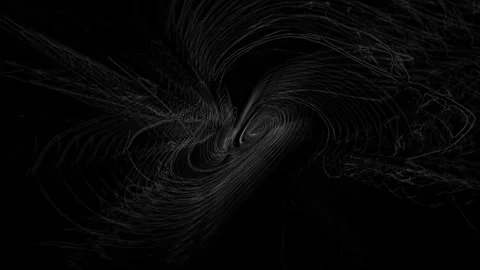 Gray spiral waves on a black background Stockbeeldmateriaal 260382503