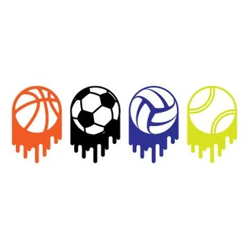 Gray sport balls set Stock Illustration