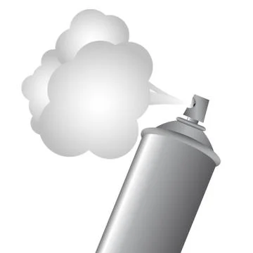 Gray spray bottle with gas cloud, vector illustration Stock Illustration