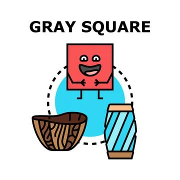 Gray square character smiling with musical instruments illustration Stock Illustration