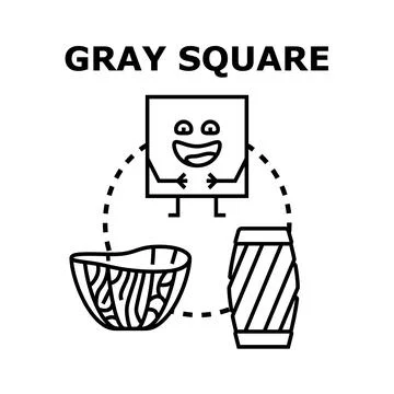 Gray square character smiling with musical instruments illustration Stock Illustration