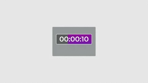 Gray Square clock timer counts down 14 seconds, countdown, graphics, alpha c Stock Footage 239241677