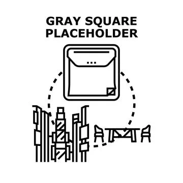 Gray square placeholder representing location and urban development Stock Illustration