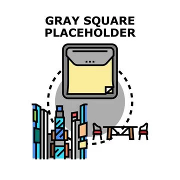Gray square placeholder representing location and urban development Stock Illustration